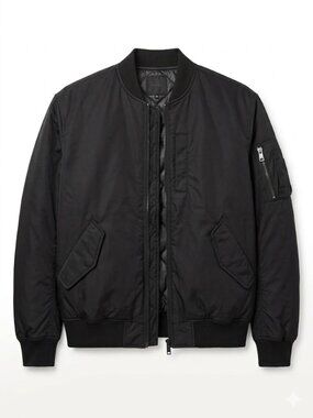 MA-1 Pilot Flight Jacket Bomber Aviator Top Gun Flying XL Black